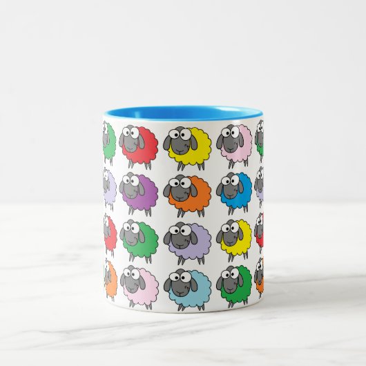 Regenboogschaap Tweekleurige Koffiemok (Center)