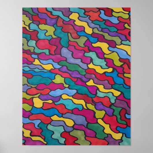 Regenboogschalen Abstract Poster (Voorkant)