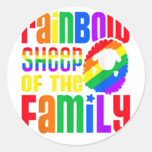 Regenboogschapen van de familie LGBT Pride Ronde Sticker