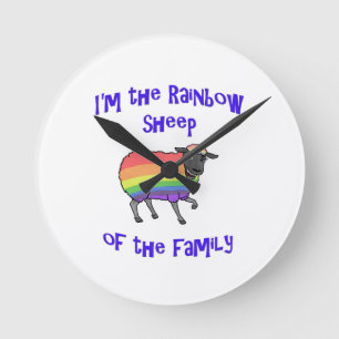 Regenboogschapen van de familie ronde klok