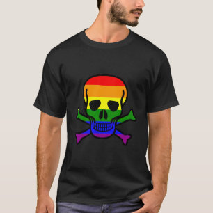 Regenboogschedelkruisbeenderen T-shirt