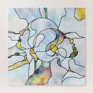 Regenboogscherven, glas in lood eenheid legpuzzel