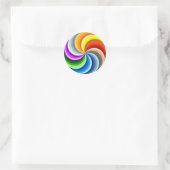 Regenboogscheuren Ronde Sticker (Tas)