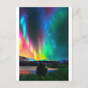 regenboogschieten Aurora Borealis kunst2 Briefkaart