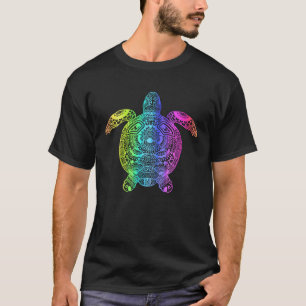 Regenboogschildpad Mandala Waterverf Lotus Yoga Me T-shirt
