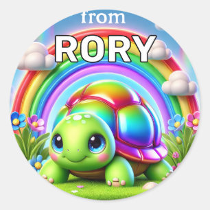 Regenboogschildpad Stickers