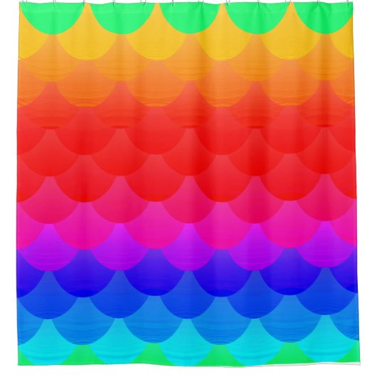 regenboogschubben ombre douchegordijn (Voorkant)