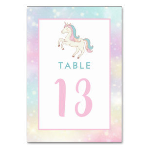 Regenboogschutzskorn Girl's Birthday Party Table N Kaart