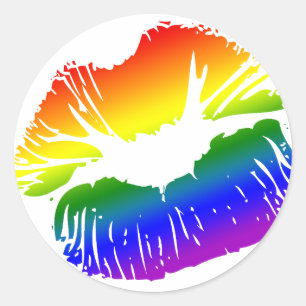 Regenboogslangen 1 ronde sticker