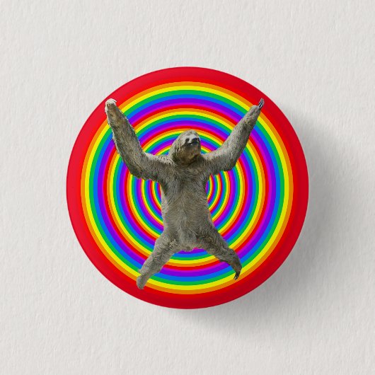 Regenboogsleuf Ronde Button 3,2 Cm (Voorkant)