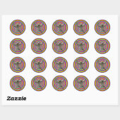 Regenboogsleuf Ronde Sticker (Vel)