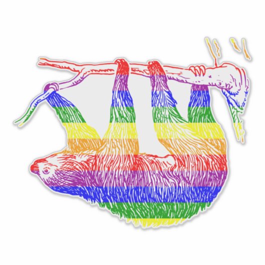 Regenboogsleuf, vinylSticker, op maat gesneden Sticker (Voorkant)