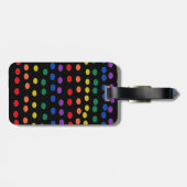 RegenboogSnoep Stippen op zwart Bagagelabel (Achterkant horizontaal)