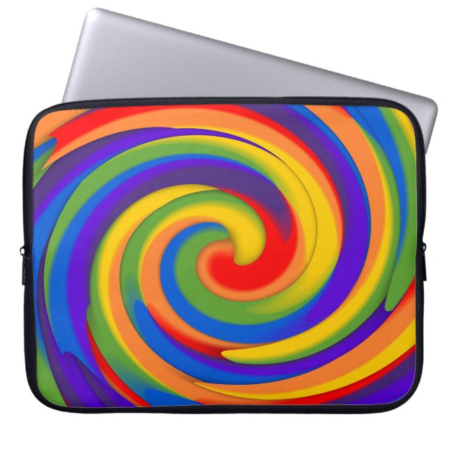 regenboogspin laptop sleeve (Voorkant)