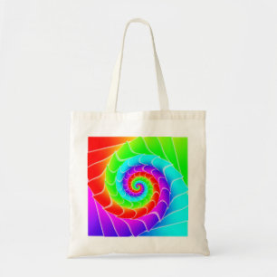 Regenboogspiraal super twister tote bag