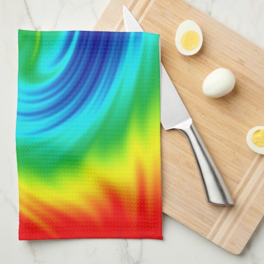 Regenboogspiraal Theedoek (Quarter Fold)