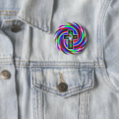 regenboogspiraalkruis ronde button 5,7 cm (In situ)
