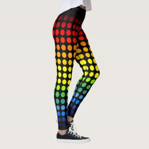 Regenboogspots op zwart leggings