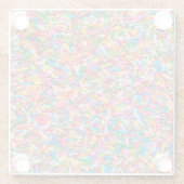 Regenboogsprinken Glazen Onderzetter (Achterkant)