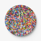 Regenboogsprinken Papieren Bordje (Voorkant)