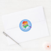 Regenboogstaat Alaska Ronde Sticker (Envelop)