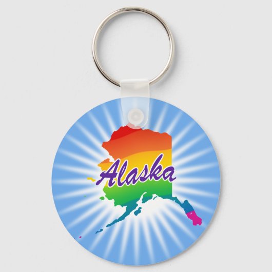 Regenboogstaat Alaska Sleutelhanger (Voorkant)