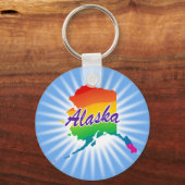 Regenboogstaat Alaska Sleutelhanger (Voorkant)