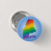 Regenboogstaat Maine Ronde Button 3,2 Cm (Voorkant /achterkant)