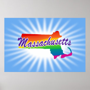 Regenboogstaat Massachusetts Poster