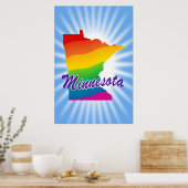 Regenboogstaat Minnesota Poster (Keuken)