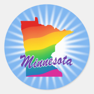 Regenboogstaat Minnesota Ronde Sticker