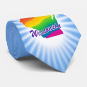 Regenboogstaat Wisconsin Stropdas (Opgerold)