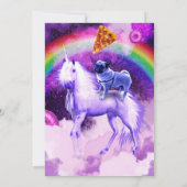 Regenboogstang in de ruimte met een eenhoorn kaart (Achterkant)