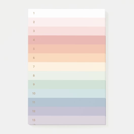 Regenboogstaven genummerd post-it® notes (Voorkant)