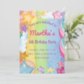 Regenboogsterren die schattige uitnodiging op de d (Staand voorkant)