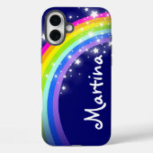 Regenboogsterren op aangepaste naam marine Case-Mate iPhone case (Achterkant)