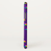 regenboogsterren op paarse Hoesje-Mate iPhone case (Achterkant / rechts)