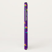 regenboogsterren op paarse Hoesje-Mate iPhone case (Achterkant/links)
