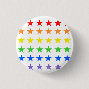 Regenboogsterren Ronde Button 3,2 Cm