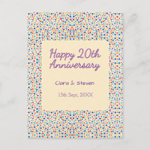 regenboogstippen 20ste verjaardag paars oranje briefkaart