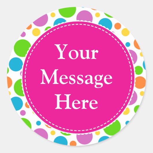 RegenboogStippen Ronde Sticker (Voorkant)