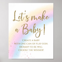 Regenboogstralen maken een Baby-Baby shower Poster