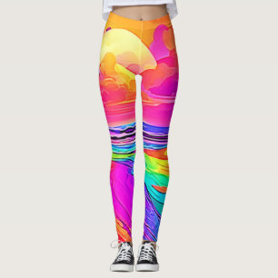 Regenboogstrand: Cartoon Fun Leggings