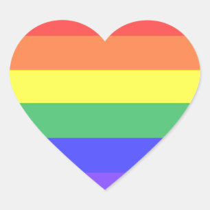 Regenboogstreep Hart Sticker