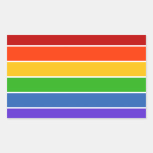 Regenboogstreep Rechthoekige Sticker