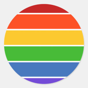 Regenboogstreep Ronde Sticker