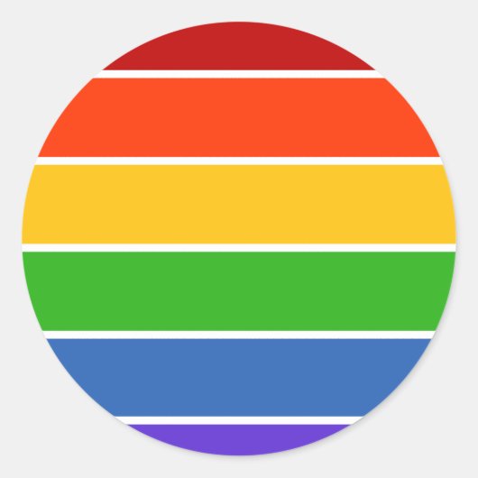 Regenboogstreep Ronde Sticker (Voorkant)