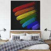 Regenboogstrepen Canvas Afdruk (Insitu (Slaapkamer))