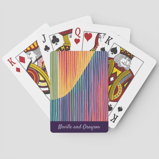Regenboogstrepen met golf pokerkaarten (Achterkant)