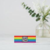 regenboogstrepen QR-code Mini Visitekaartje (Staand voorkant)